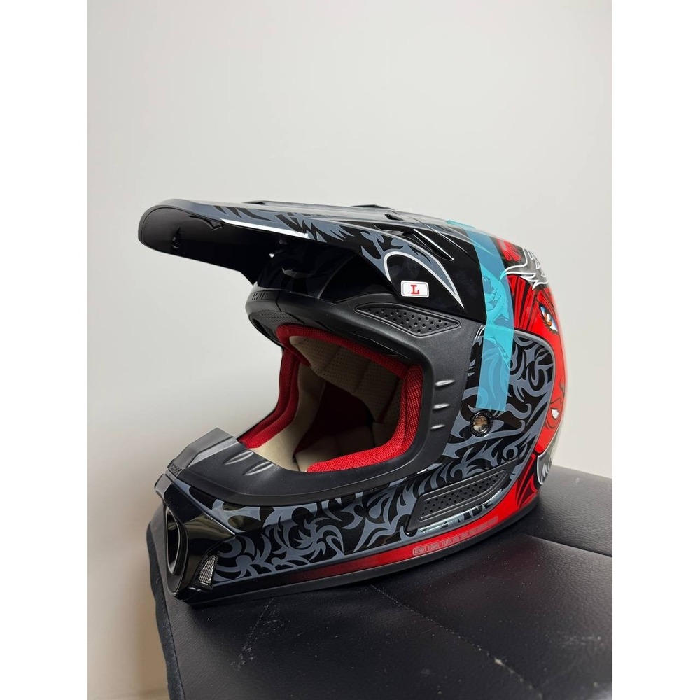 HJC SPX Trouble Motocross Helmet Large Black Red Devil Graphic